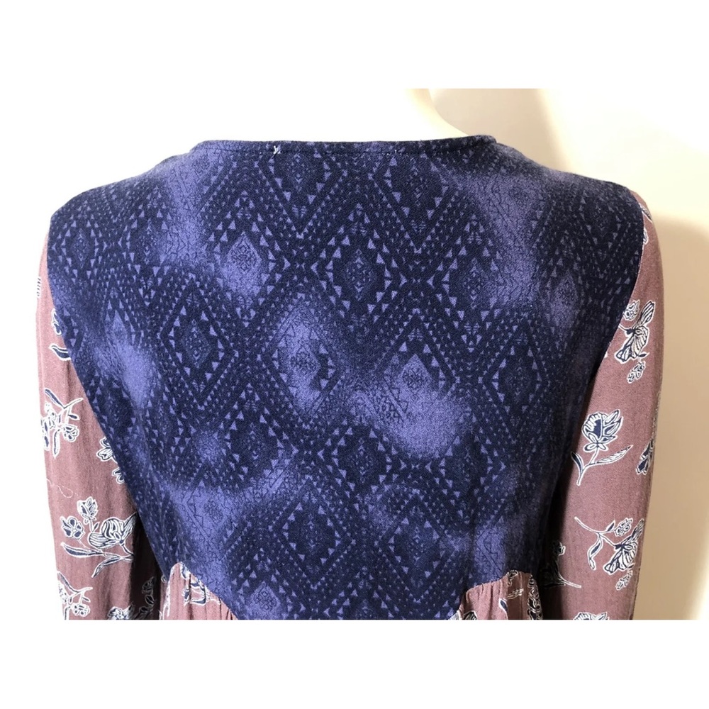 Vintage Havana Peasant Boho Bell Sleeve Navy Blouse - Picture 4 of 8